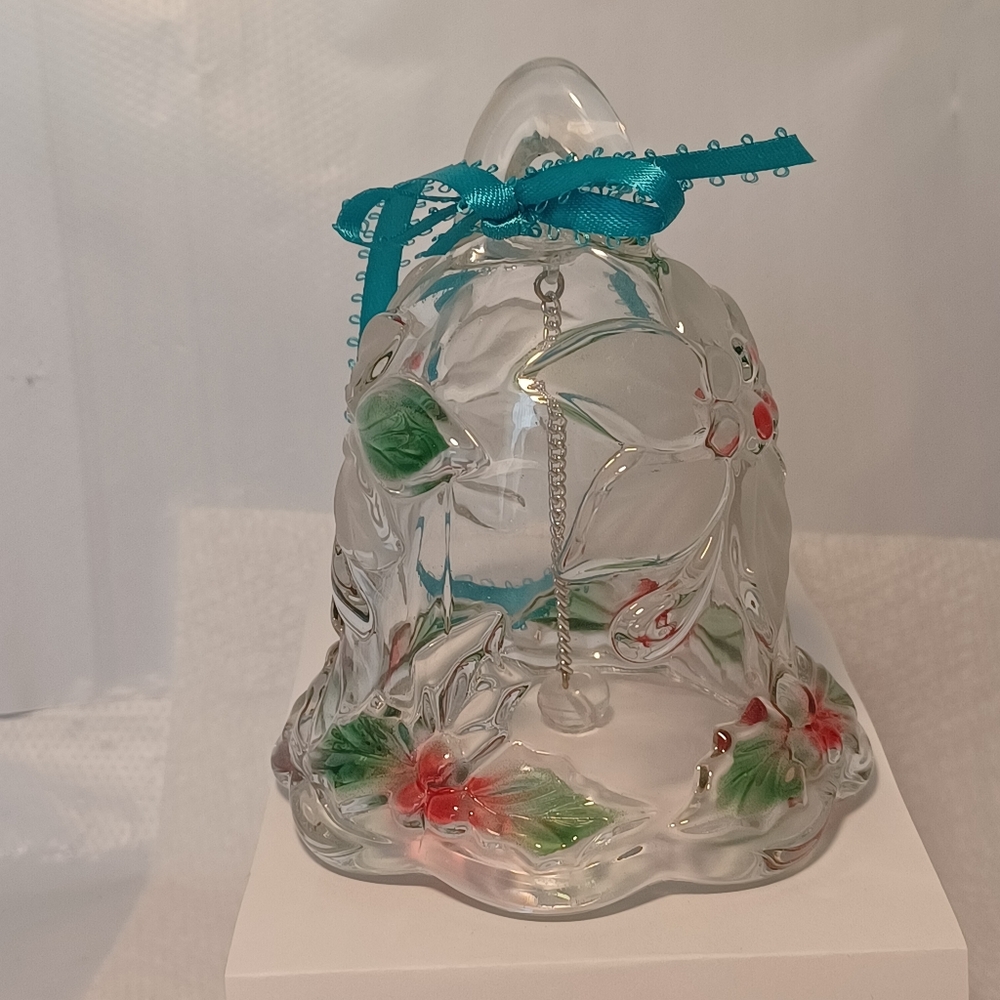 Mikasa Crystal Holiday Bloom Poinsettia Bell 4" Made In Germany